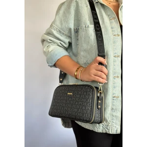 Just Polo Kadın 5 Bölmeli Ayarlanabilir Uzun Askılı Omuz Çantası  6 Bölmeli 28 X18 cm 4023-JP Siyah Kombin