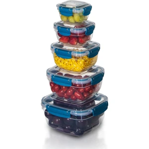 Dema Grup 5'li Set Master Kare Saklama Kabı (275 ml - 500 ml - 900 ml - 1500 ml - 2400 Ml)