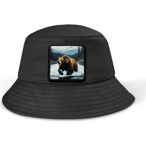 V1 Bucket Ayı - 8bs Kod Logolu Unisex Bucket Siyah Şapka