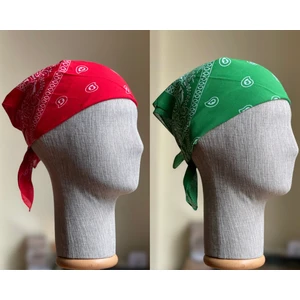2 Adet %100 Pamuklu Desenli Bandana Klasik Desen Desen Bandana Etnik Desen Bandana