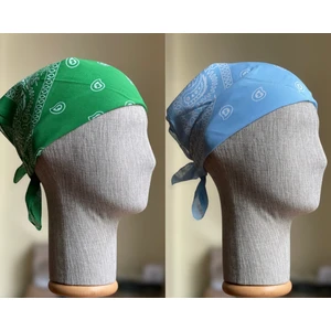 2 Adet %100 Pamuklu Desenli Bandana Klasik Desen Desen Bandana Etnik Desen Bandana