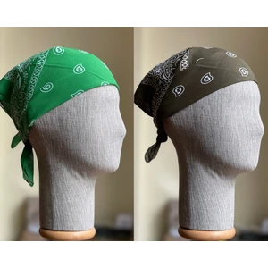 2 Adet %100 Pamuklu Desenli Bandana Klasik Desen Desen Bandana Etnik Desen Bandana
