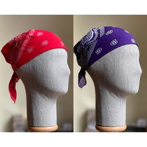 2 Adet %100 Pamuklu Desenli Bandana Klasik Desen Desen Bandana Etnik Desen Bandana