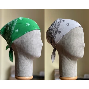 2 Adet %100 Pamuklu Desenli Bandana Klasik Desen Desen Bandana Etnik Desen Bandana