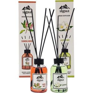 2 x 1 Jasmine + Sandal Oda Kokusu 110 ml Yasemin + Sandal Bambu Çubuklu Oda Kokusu Ortam Kokusu