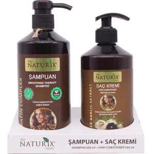 Doğal Keratin Bakım Şampuan 600 ml x 2 adet + Natural Şampuan 500 ml Siyah Sarımsak Saç Kremi