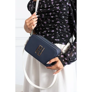 Just Polo Kadın Lacivert Beyaz Çapraz Askılı 2 Bölmeli Kutu Mini Omuz ve El Çantası PBU5024