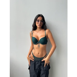 Simli Destekli Zümrüt Yeşil Sütyen Takımı (686T)