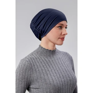 Sonbahar Moda Kadın Tesettür Hazır Pratik Geçmeli Bone Lastikli Kaymaz Lacivert