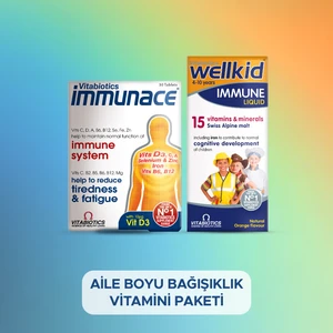 Immunace + Wellkid Immune Liquid Cocuk Gida Takviyeli Vitaminler Cocuk