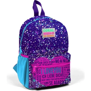 Coral High Mavi Mor Pembe Kalp Desenli Iki Bölmeli Anaokul Sırt Çantası 23540