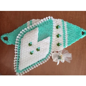 Tülays Hand Craft El Örgüsü Çiçekli Üçgen Ve Çiçekli Uzun Takım Banyo Lifi