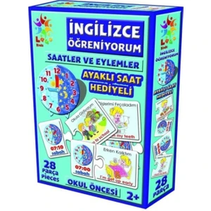 Saat Hediyeli İngilizce Öğreniyorum Seti Saatler ve Eylemler