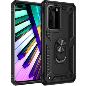 Huawei P40 Pro Kılıf Vega Tank Sert Yüzüklü Standlı Zırh Koruma Kapak