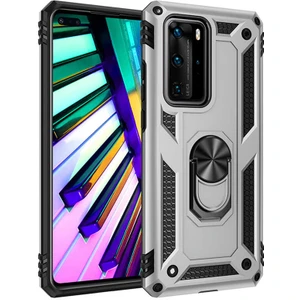 Huawei P40 Pro Kılıf Vega Tank Sert Yüzüklü Standlı Zırh Koruma Kapak
