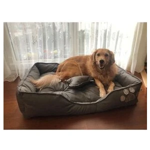 Patili Evler Antrasit Kemik Yastıklı Büyük Boy Köpek Yatağı 80X110 Cm. - Xxl- Kemik Yastıklı