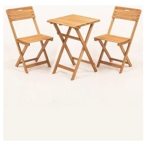 Meya Dekor Balkon Bahçe Mutfak 3'lü Bistro Set - Katlanır 2 Sandalye 1 Masa