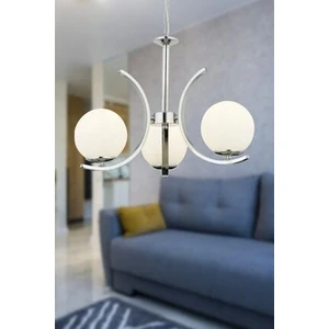 Plüton 3'lü Metal Krom Modern Avize Salon ve Oturma Odası LED Ampul Uyumlu Şık Tasarım
