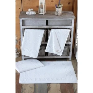 4 Adet Talia Serisi Ayak Havlusu 50x70 250gr Beyaz