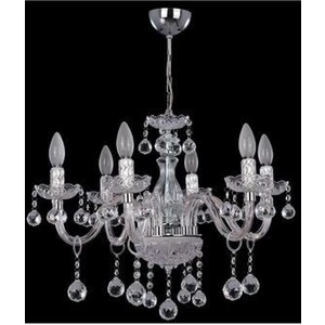 İstanbul Avize Almira 6 Li Şeffaf Cam Kollu Avize