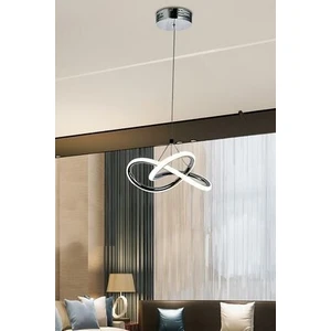 Modern Tekli Sarkıt Power LED Avize Krom Beyaz Işık Ledli Avize BURENZE151