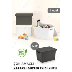 Nandy Home 17 Lt. Kapaklı Kutu Antrasit