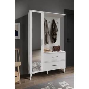 Aynalı Oslo Portmanto Vestiyer - %100 MDF, Klasik Tasarım, 110x181x36 cm, Şık ve Fonksiyonel