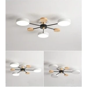 Simaavize Modern Ahşap Detaylı LED Avize