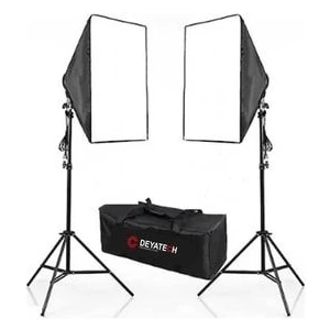 Softbox 50X70CM Paraflaş 4 Duylu Ikili Set Sürekli Işık 200CM Adaptörlü