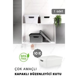 Nandy Home 10 Lt. Kapaklı Kutu Beyaz