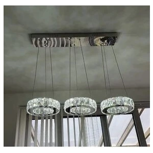 Ala Lighting Plaket Kristal Taş Işlemeli 304 Krom Paslanmaz Ledli Avize