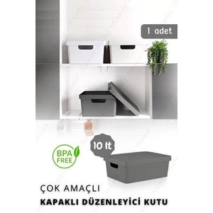 Nandy Home 10 Lt. Kapaklı Kutu Antrasit
