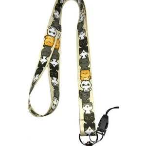 Kedi Desenli Boyun İpi ve Telefon Askısı Renkli 42 cm Uzunluk 1 Adet