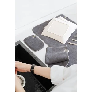 Microwell 3 Prç Microfiber Bulaşık Kurutma Matı Mutfak Seti 3'lü K.gri-Gri