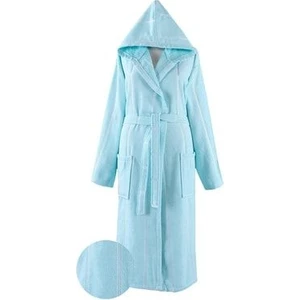 Pamuk Kapüşonlu Unisex L XL Bornoz  Lara Mint