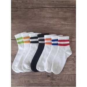 Unisex Çizgili Tenis Kolej Çorap 7 Çift