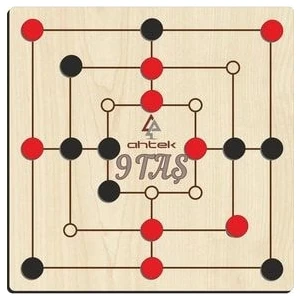Ahşap 9 Taş Akıl Zeka ve Strateji Oyunu