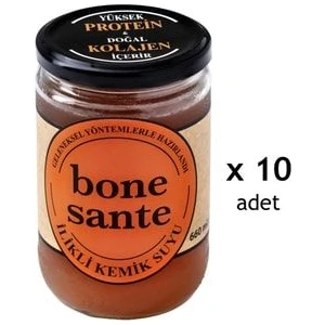 Bone Sante 1 Aylik  Kürü 10'lu x 660 ml Ilikli Kemik Suyu