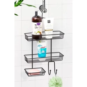 Okyanus Home Askılı Metal Duş Rafı Siyah Dayanıklı Modern Tasarım Kolay Temizlenebilir