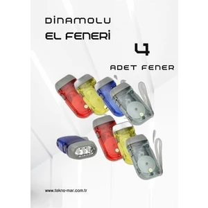 4 Adet Tüm Aileye Deprem Için Pilsiz Dinamolu 3 Ledli El Feneri Deprem Feneri Pilsiz Fener 4 Adet Dinamo Fener