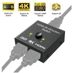 2162 2 Port Çift Yönlü HDMI Switch Splitter Çoklayıcı Çoğaltıcı