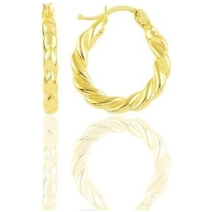 Söğütlü Silver Gümüş Altın Yaldızlı Kalın Burgu Gümüş Şarnel  Küpe