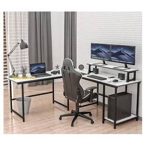 Beyaz L Tipi Çalışma Oyun Masası 250B