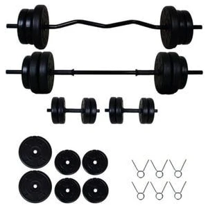 Aydın Sport 20 kg Z Bar Halter Seti ve Dambıl Seti Siyah Renk Dayanıklı Materyal ile