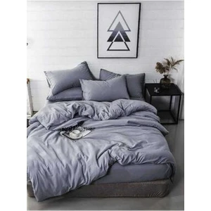 Life Koyu Gri Düz Renk çift kişilik Lastikli Çarşaflı Nevresim Takımı 200 x 220
