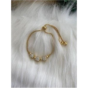 X-lady Accessories Üçlü Macun Asansör Bileklik Altın Renk Zirkon Taşlı Kadınlar İçin