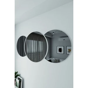 Mirror Art Dekoratif Çift Taraflı Füme Cam Yuvarlak Duvar Aynası 3 Parça 135x60 cm Modern Stil