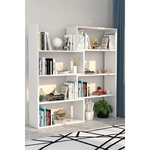 Modern Kitaplık Beyaz 1. Sınıf Suntalam 118x120x20 cm Minimalist Tasarım Ev ve Ofis Kullanımı