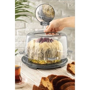 Meleni Home Pasta ve Kek Saklama Taşıma Kabı BPA Free Plastik Sızdırmaz 26,5x13,5 cm Çok Amaçlı