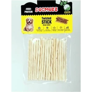 Premium Stick Kalın Burgu Deri Çubuk Beyaz 50 Adet